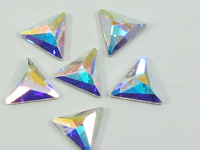 6 pcs. COSMIC DELTA 12.5mm CRYSTAL AB FLATBACK European Rhinestones